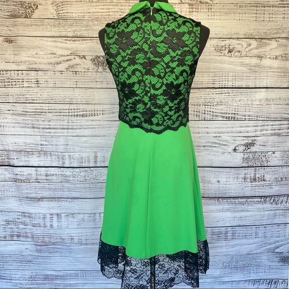 Fabiola Kelly Green/Black Fit & Flare Dress Medium - Picture 5 of 7